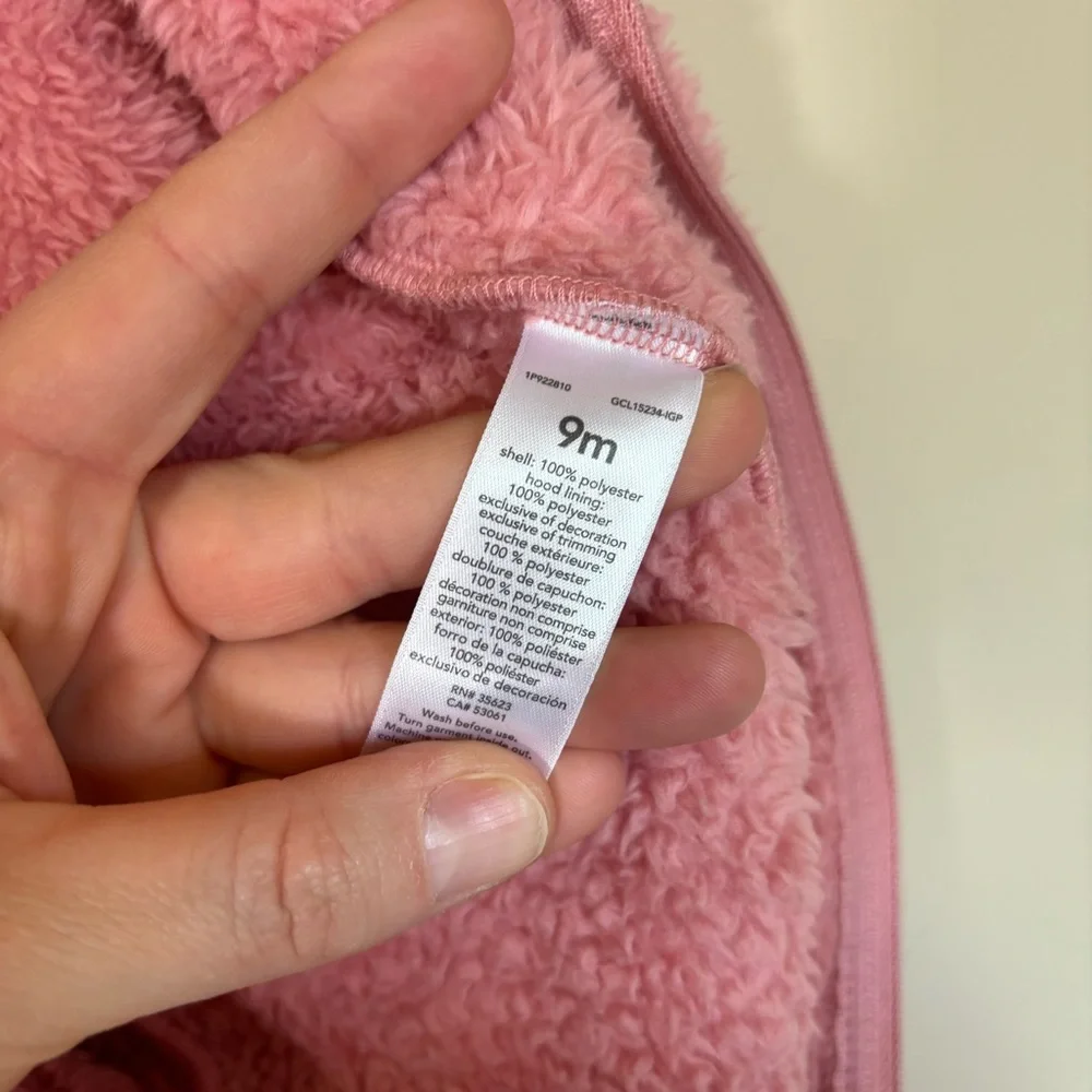 Carter's 9m baby outdoor Teddy Hooded‎ Elephant Pink